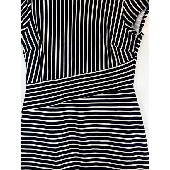 Banana Republic Navy Blue & White Striped Nautical Dress Bodycon size 10P D28 - Picture 2 of 8